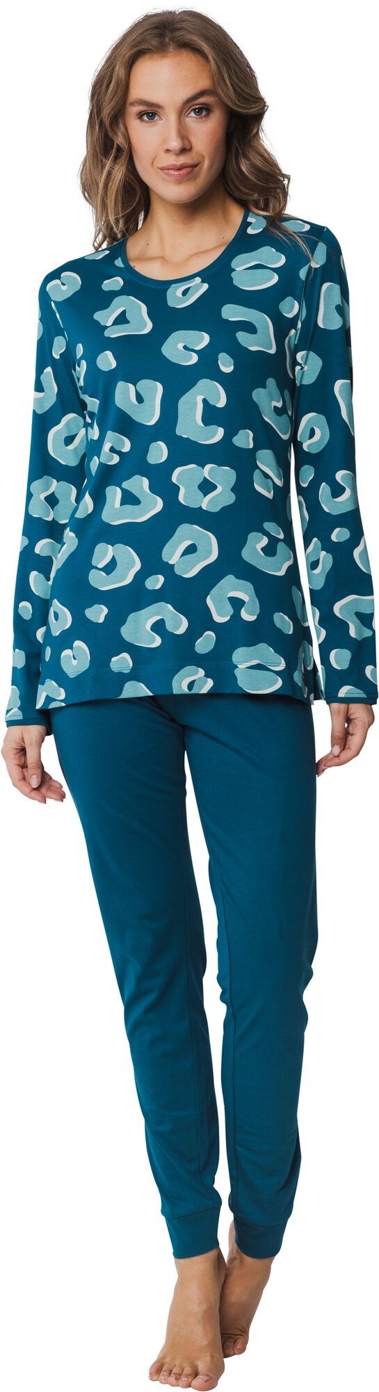 Blauwe Rebelle pyjama panterprint - Blauw - Maat - 36