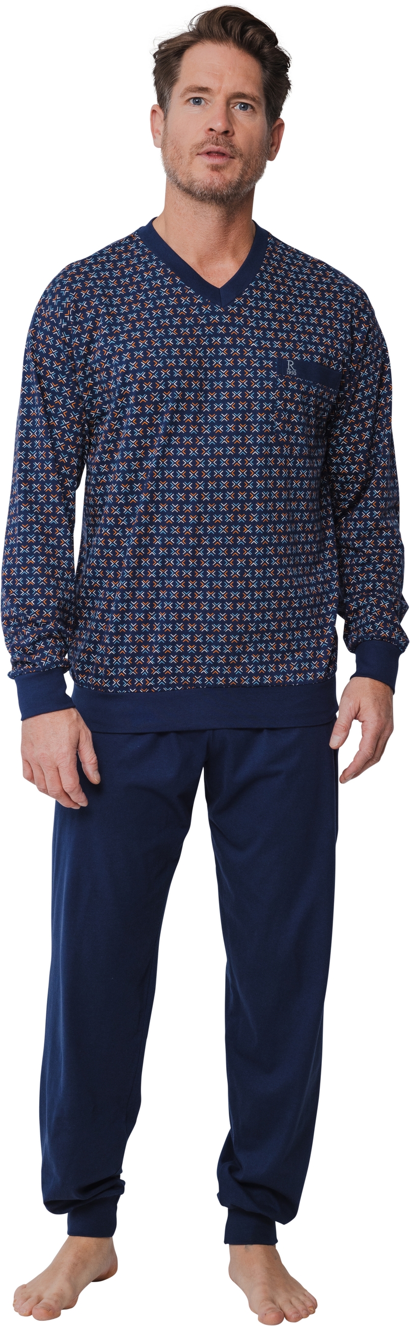 Robson heren pyjama 27242-716-2 - Blauw - S/48