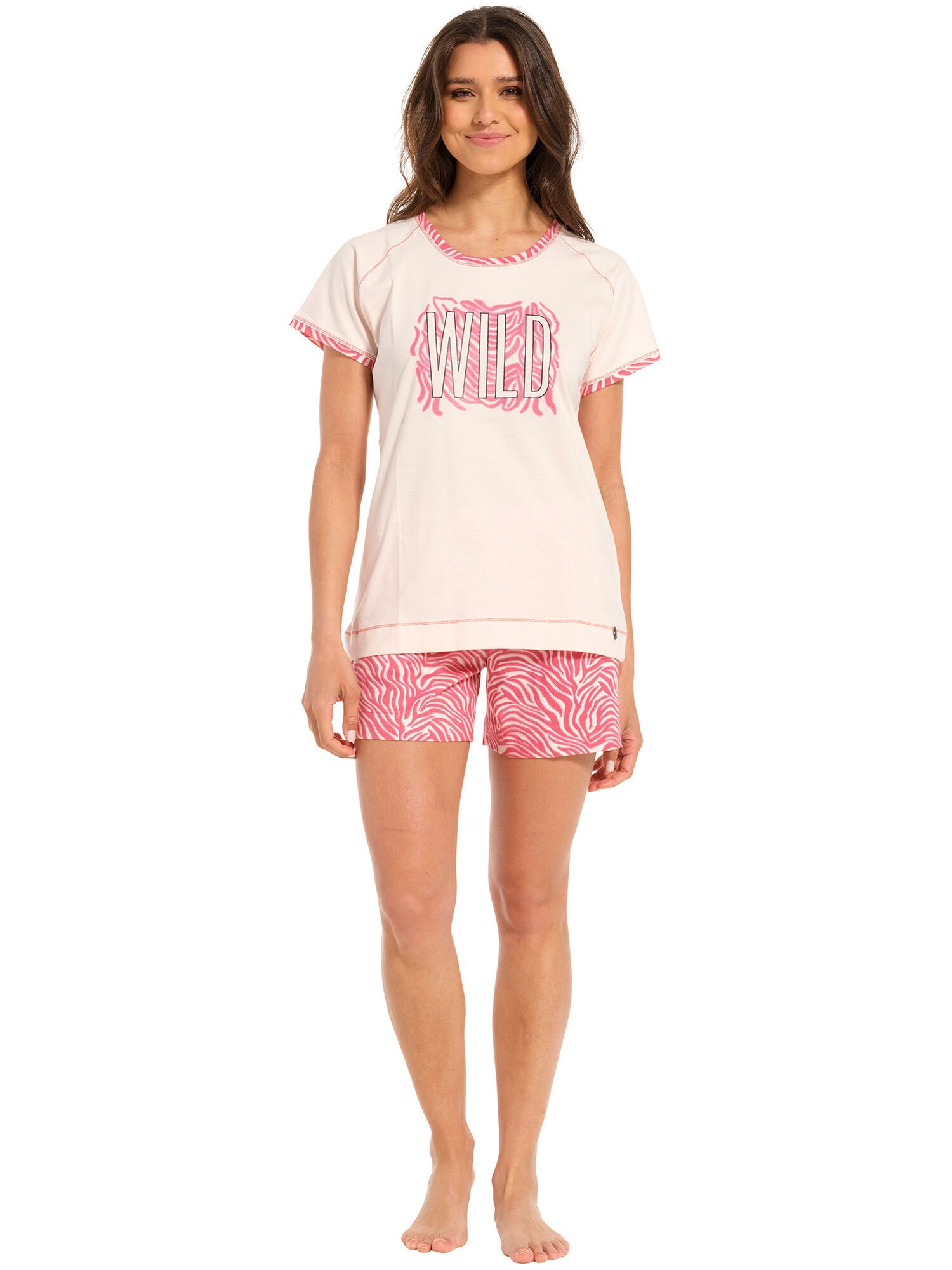 Rebelle shortama katoen wild - Roze - Maat - 42